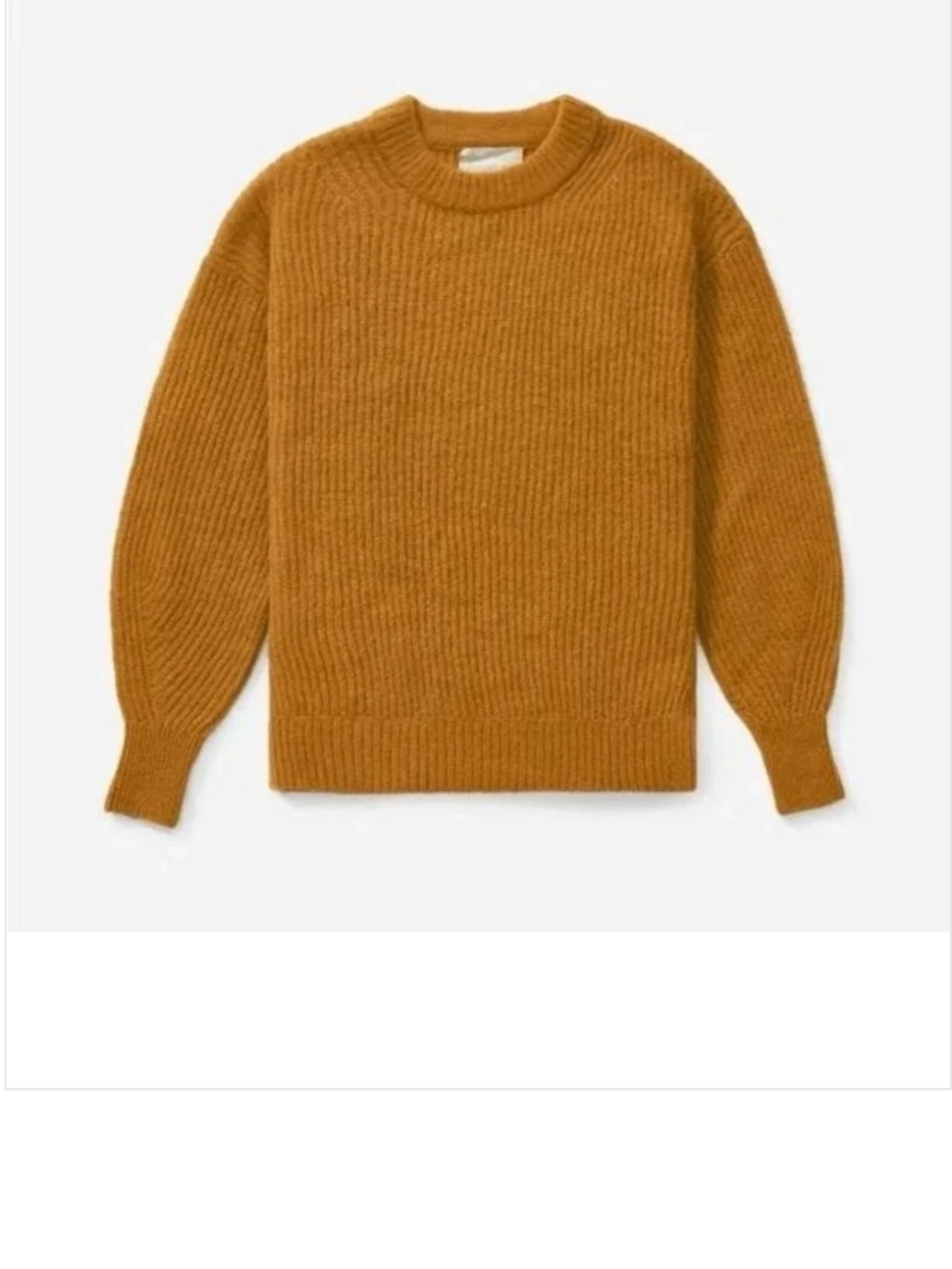 Everlane Women's The Cocoon Crew Alpaca Wool Blend Sweater in Mustard Large